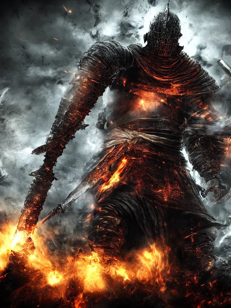 Image similar to dark souls 3 in battlefield 3 poster style