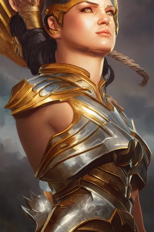 Image similar to amazon valkyrie athena, d & d, fantasy, portrait, highly detailed, headshot, digital painting, trending on artstation, concept art, sharp focus, illustration, art by artgerm and greg rutkowski and magali villeneuve