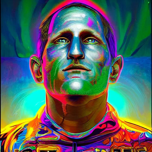 Image similar to Woody Harrelson an extremely psychedelic experience, colorful, surreal, dramatic lighting, cosmonaut, LSD, face, detailed, intricate, elegant, highly detailed, digital painting, artstation, concept art, smooth, sharp focus, illustration, art by Sam Spratt, Dan Mumford, Artem Demura and Alphonse Mucha