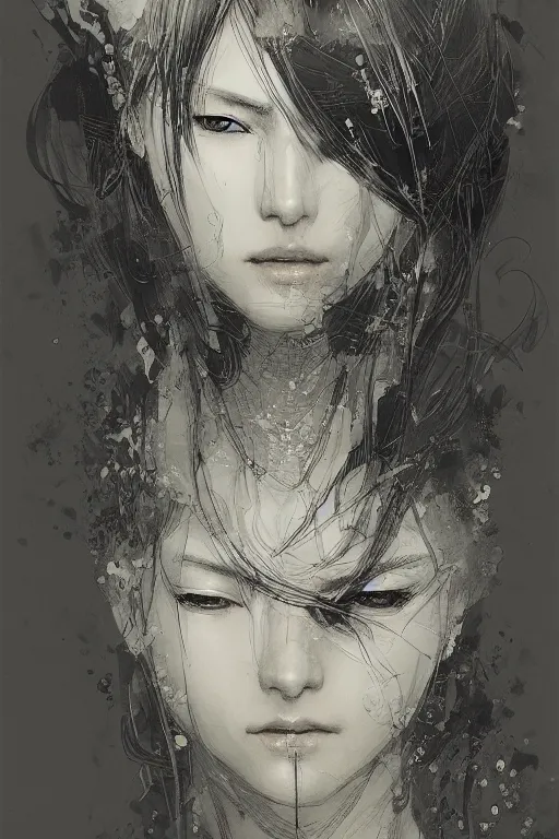 Image similar to portrait of anime woman, pen and ink, intricate line drawings, by craig mullins, ruan jia, kentaro miura, greg rutkowski