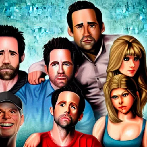 Image similar to the cast of its always sunny in philadelphia, photo realism, perfect face, realistic