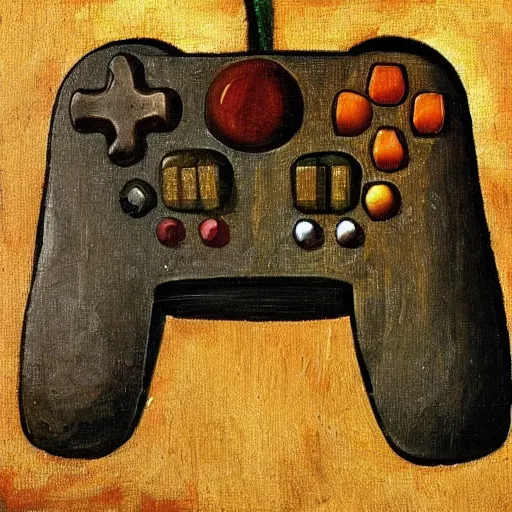 Prompt: oil painting of a controller, leonardo da vinci style