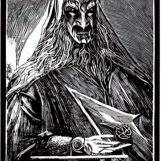 Image similar to the Dark Lord Sauron, who in an earlier age created the One Ring to rule the other Rings of Power given to Men, Dwarves, and Elves, in his campaign to conquer all of Middle-earth. From homely beginnings in the Shire, a hobbit land reminiscent of the English countryside, the story ranges across Middle-earth, following the quest to destroy the One Ring mainly through the eyes of the hobbits Frodo, Sam, Merry and Pippin.