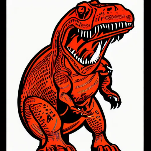 Prompt: a t - rex by shepard fairey