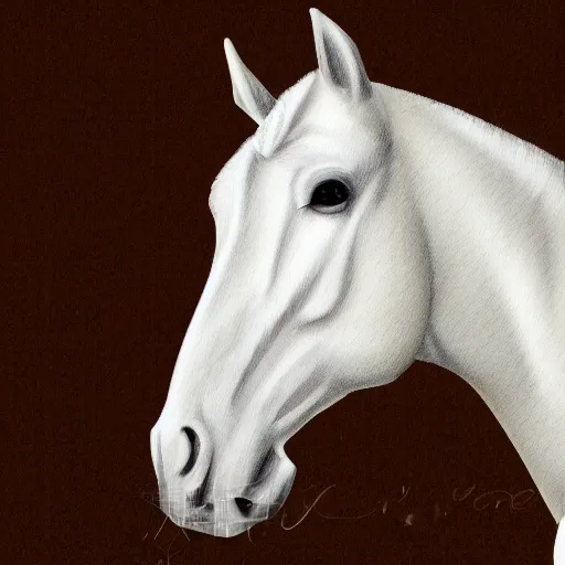 Image similar to digital painting of a majestic horse in a stable, diffused