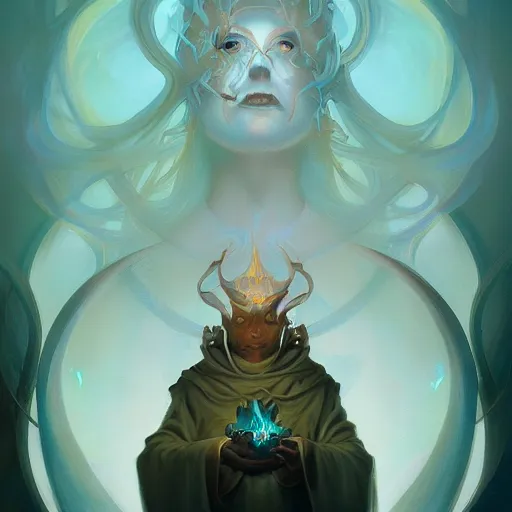 Image similar to Enlightened Wizard by Peter Mohrbacher