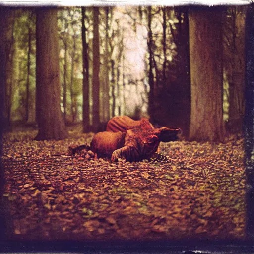 Image similar to kodak portra 4 0 0, wetplate, photo of a surreal artsy dream scene, horror, animal, carneval, grotesque