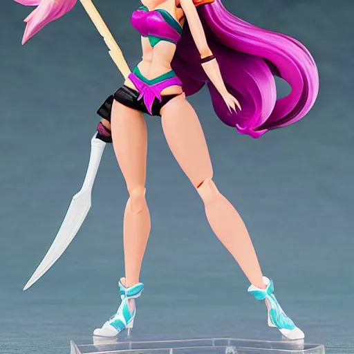 Prompt: league of legends akali as a Barbie doll. PVC figure 12in.