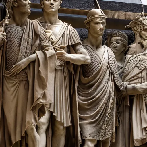 Prompt: julius caesar with his roman legion in tokyo, intricate detail, high resolution, ray tracing, dslr photo