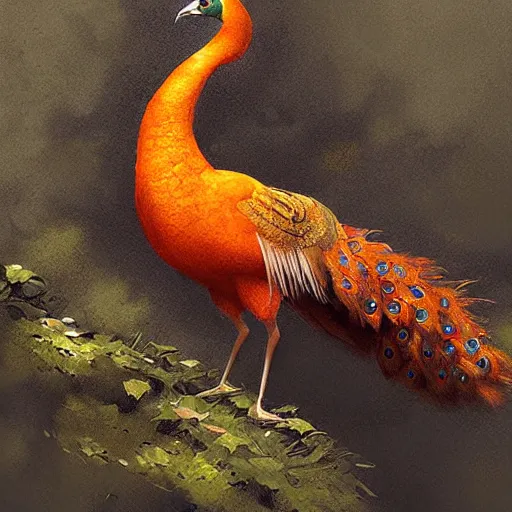 orange peacocks