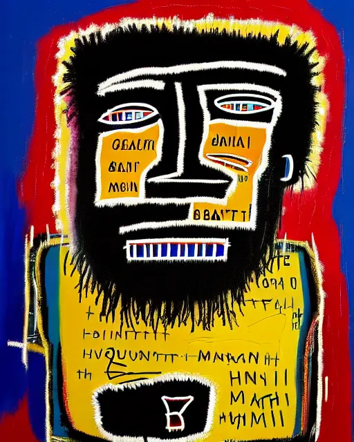 Image similar to A extremely highly detailed majestic hi-res beautiful immaculate head and shoulders award winning painting masterpiece of the face of a strong black african man by Jean-Michel Basquiat, 8k, high textures, hyper sharp, insanely detailed and intricate, super detailed, 8k HDR high quality