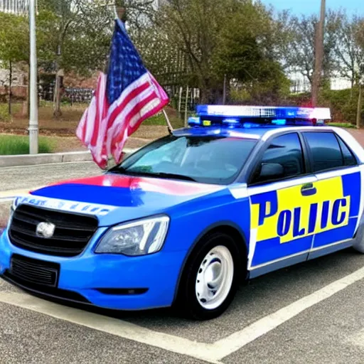Prompt: cool police car