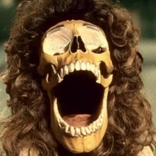 Image similar to laughing skull reaction image, movie still