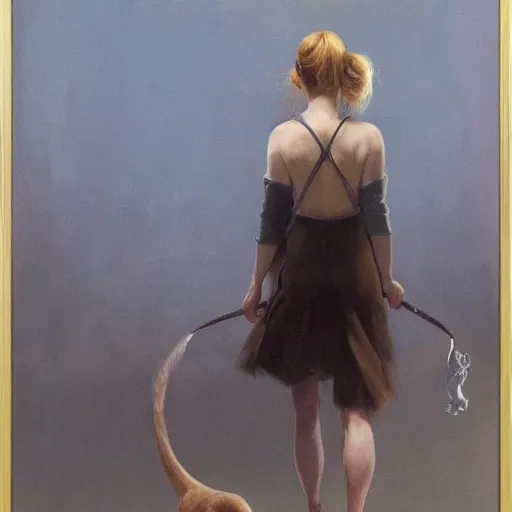 Prompt: ultra realistic extremely detailed elle fanning in prey, art by frank frazetta and michael sowa, roger deakin ’ s cinematography, oil on canvas, 4 k, ultra realistic, highly detailed, epic lighting