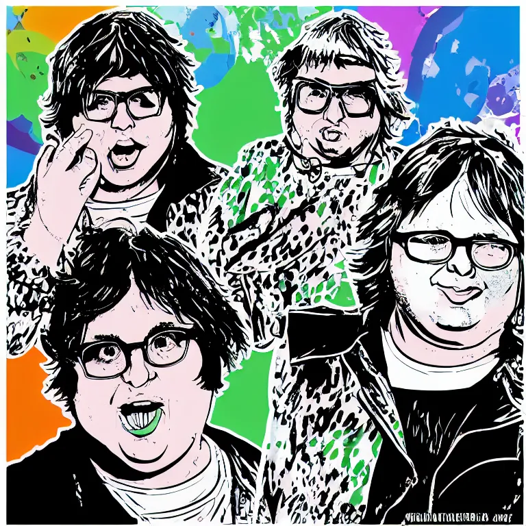 Image similar to andy milonakis & clark duke hybrid, vector, svg sticker art