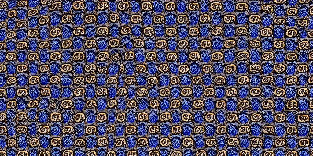 Prompt: versace gucci textile print design detailed intricate matte blue black cyberpunk digital file high resolution