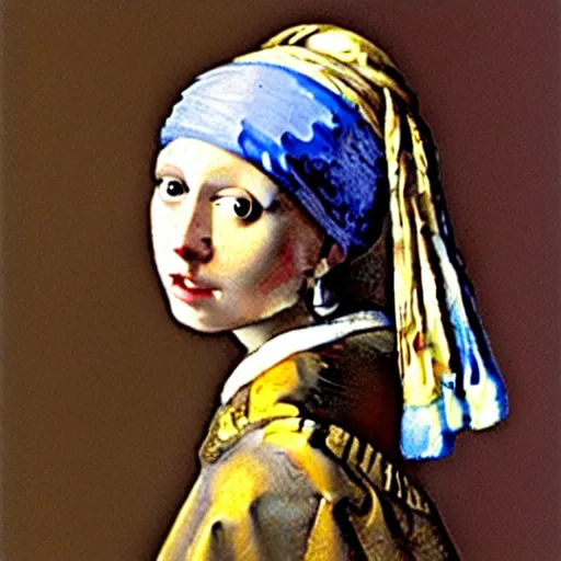 Prompt: Girl with a Pearl Earring Painting by Johannes Vermeer