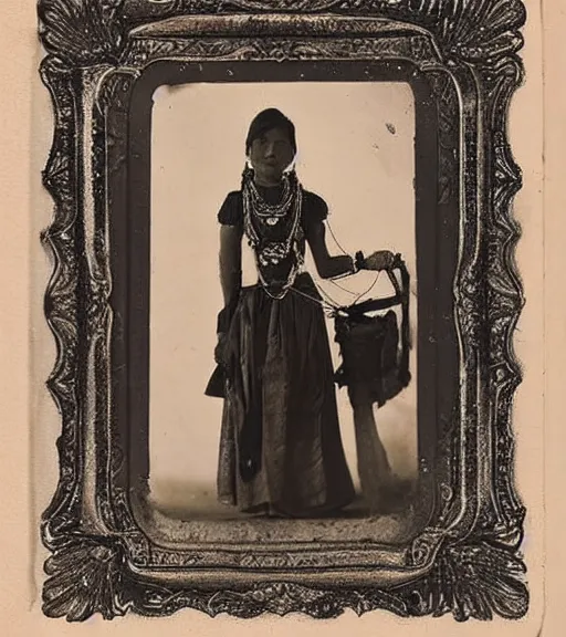 Prompt: vintage_portrait_photo_of_a_beautiful_nepalese_Victorian maiden in the himalayan mountains