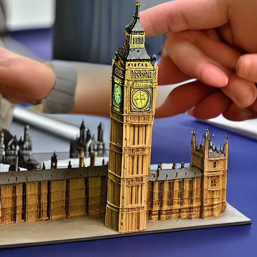 Image similar to modeling clay sculpture of big ben,