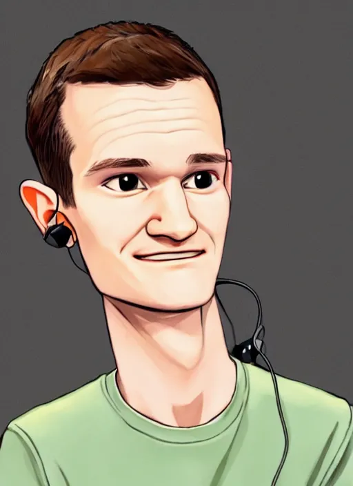 Prompt: vitalik buterin in headphones starring in pixar cartoon. vitalik buterin, medium shot, perfect symmetric face, coherent eyes, pixar stylebeautiful face, fine details., very sharp, 4 k