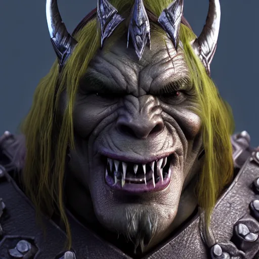 Image similar to full shot orc character, lord of the rings, final fantasy, warcraft, diablo, dark fantasy, moody, highly detailed, centered, artstation, smooth, sharp focus, octane render, maya render