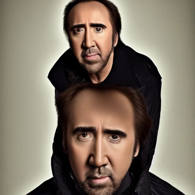 Prompt: nicolas cage headshot photo portrait headshot even lighting young handsome