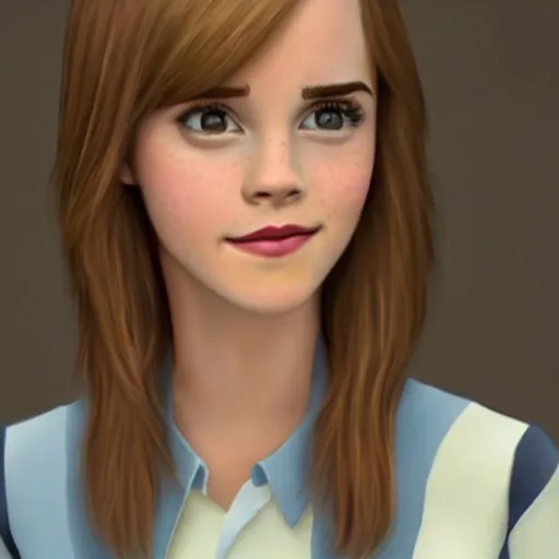 Image similar to pixar animation of emma watson, dreamworks