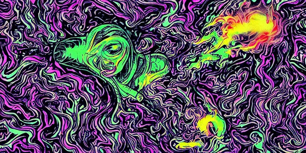 Prompt: world alien smoke psychedelic