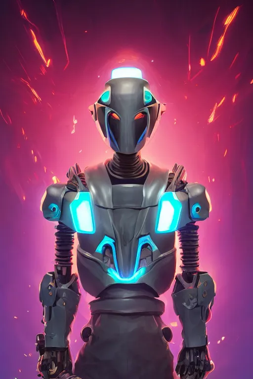 Image similar to epic mask helmet robot ninja portrait stylized as fornite style game design fanart by concept artist gervasio canda, behance hd by jesper ejsing, by rhads, makoto shinkai and lois van baarle, ilya kuvshinov, rossdraws global illumination radiating a glowing aura global illumination ray tracing hdr render in unreal engine 5