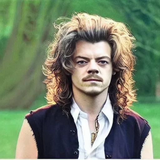 Image similar to fusion of robert plant and harry styles