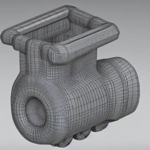 Prompt: 3 d cad model of a unique engine design