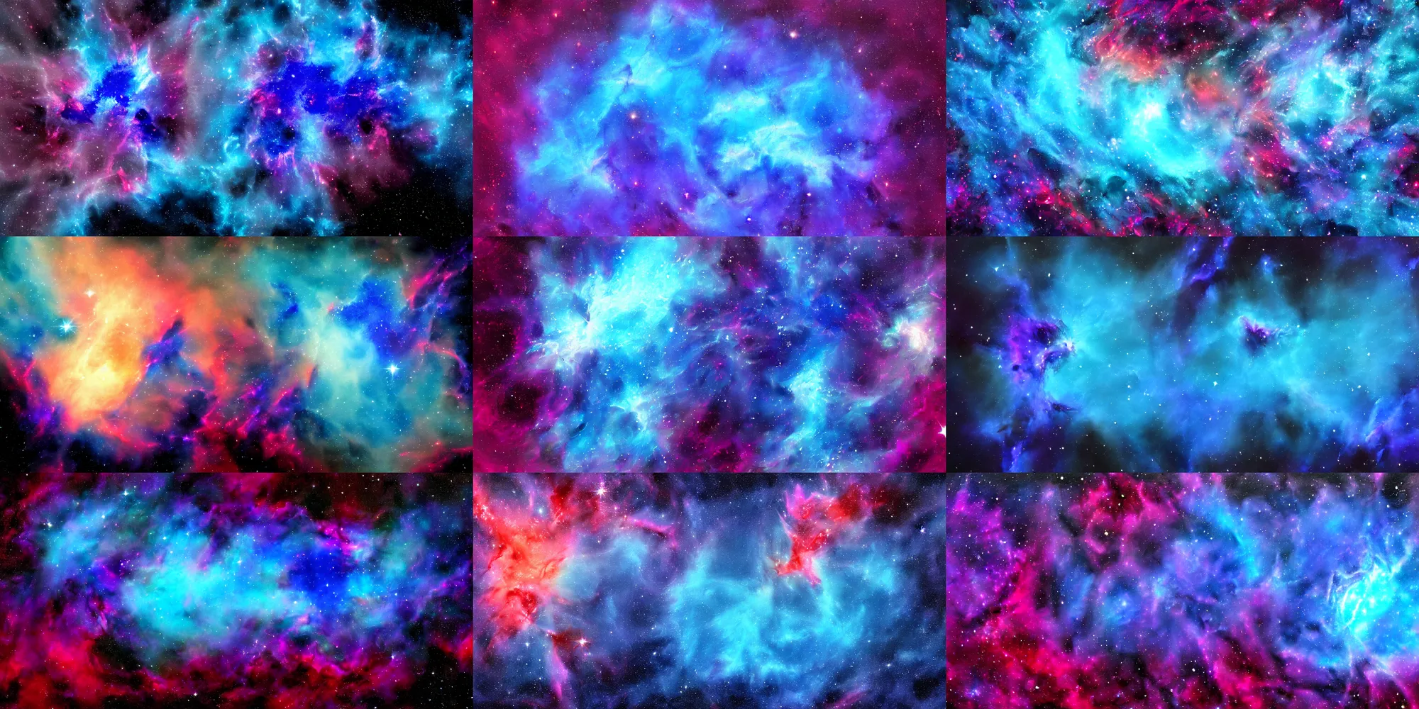 Prompt: deep blue space nebula, digital painting