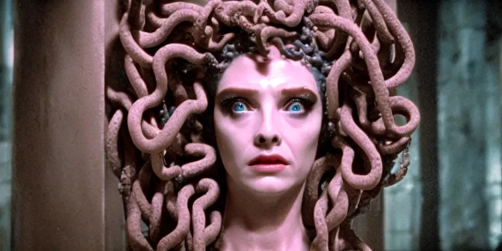 Prompt: medusa as a replicant, movie still