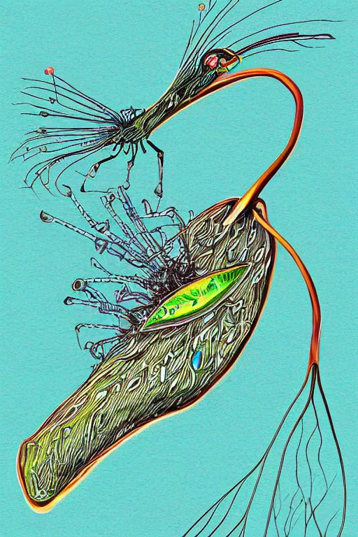 Prompt: a daphnia, highly detailed, digital art, sharp focus, trending on art station, illustration