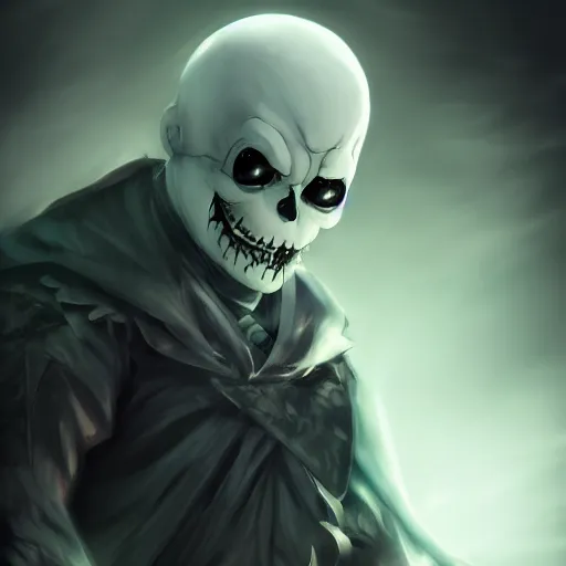 Image similar to photorealistic dark fantasy concept art of different versions of sans with his eye glowing, dynamic lighting, stunning visuals, ray tracing, beautiful scenery, cinematic, full body portrait, ultra detailed, hyper detail, stunning detail