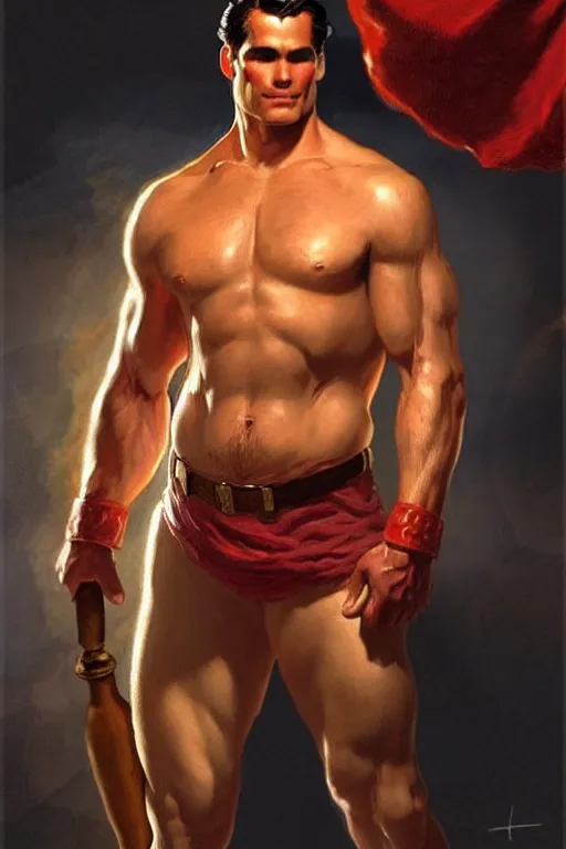 Image similar to henry caville as a muscular firefighter, tom of finland, gaston bussiere, craig mullins, j. c. leyendecker