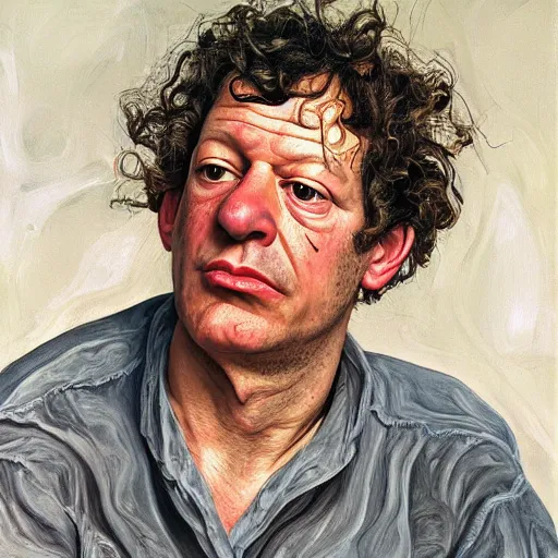 Image similar to high quality high detail painting by lucian freud, hd, dean ween