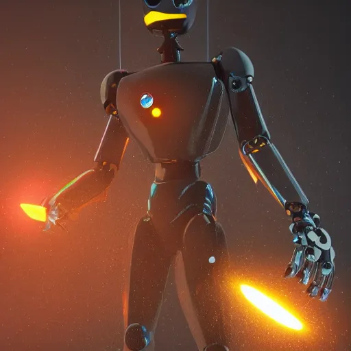 Prompt: robot, lightning around, sparkles, 3d render, octane render, trending on artstation, high details