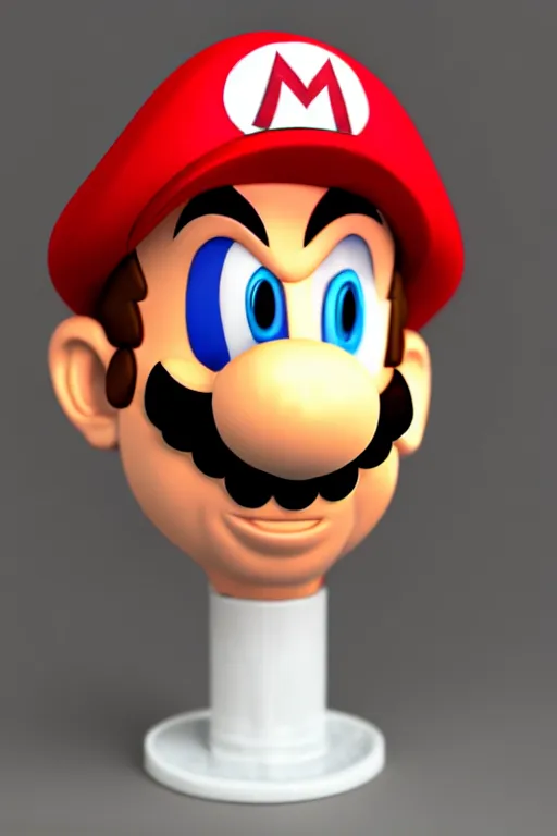 Image similar to ultra realistic porcelain head of mario bros highly detailed, real, canon 5 d