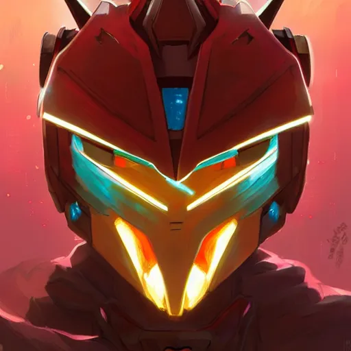 Image similar to a portrait of a stunning beautiful vampire fox gundam pilot, with an intricate, detailed, urban inspired hiphop afro futuristic helmet, vector behance hd jesper ejsing, rhads, makoto shinkai, lois van baarle, ilya kuvshinov, rossdraws, hd, 3 2 k, ilya kuvshinov, gustav klimt