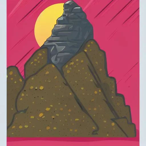 Image similar to the rock in the style of kurzgesagt