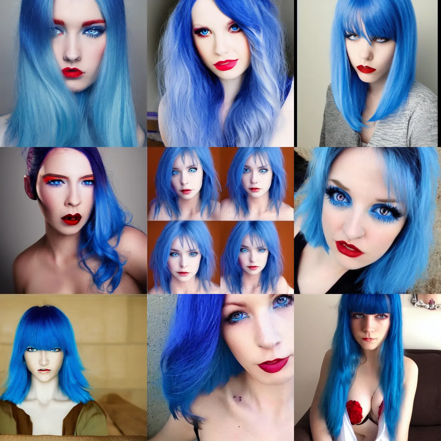 blue hair red eyes | Stable Diffusion | OpenArt