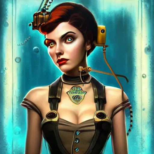 Image similar to lofi underwater bioshock steampunk portrait, Pixar style, by Tristan Eaton Stanley Artgerm and Tom Bagshaw.