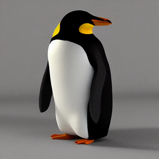 Prompt: full body 3 d render of penguin, studio lighting, white background, blender, trending on artstation, 8 k, highly detailed