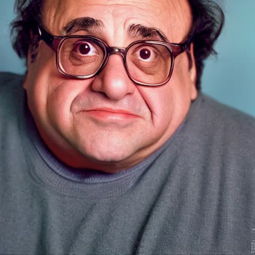 Image similar to closeup portrait Danny DeVito as kirby, pink blob, nintendo, by Steve McCurry and David Lazar, natural light, detailed face, CANON Eos C300, ƒ1.8, 35mm, 8K, medium-format print