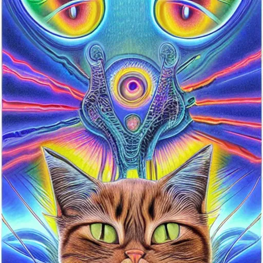 Image similar to Alex Grey Cat