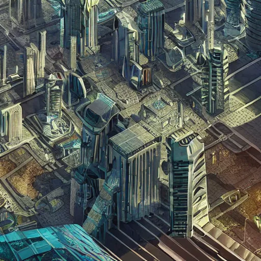 Prompt: highly detailed arcology city in a utopian future, digital art, cinematic shot