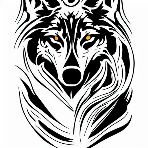 Image similar to tattoo stencil on paper detailed vector wolf