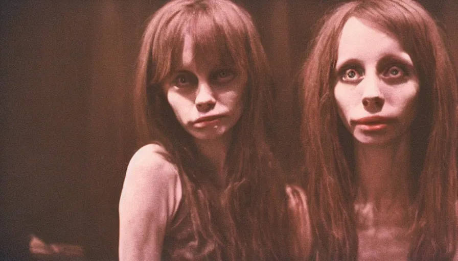 Image similar to 7 0 s film still from a horror movie about real life anorexic vampires, kodachrome, cinecolor, cinestill, film grain, film texture, retro, cinematic, high resolution, photorealism,