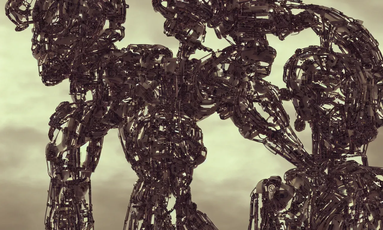 Prompt: a cybernetic robotic bio machine alien fauna portrait highly detail, autochrome, hyper realistic, cinematic lighting, 8 k, 4 k